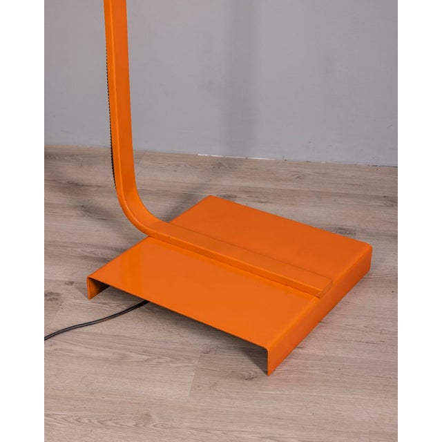 Vintage Space Age Italian Orange Metal and Acrylic Glass Floor Lamp, 1970s For Sale - Image 12 of 15