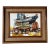 Vintage Boat in Harbor Oil Painting, Signed For Sale