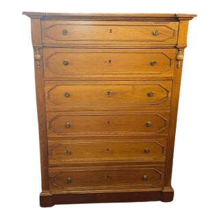 1900s Walnut Tall Dresser For Sale