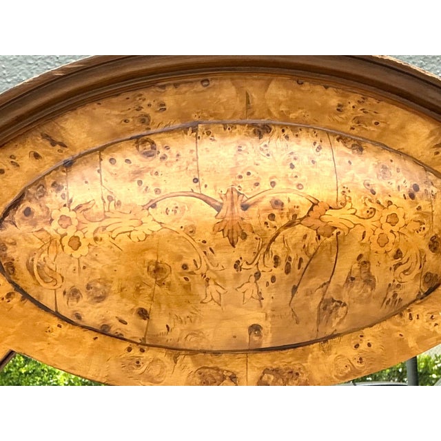 Vintage Burl Wood Marquetry Wall Mirror For Sale - Image 11 of 18