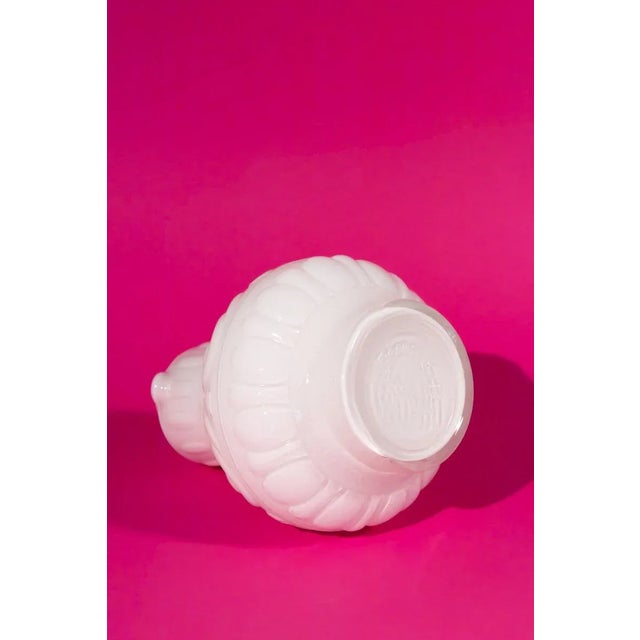 Vintage Italian Opaline Glass Pitcher With Geometric Pattern For Sale - Image 6 of 9