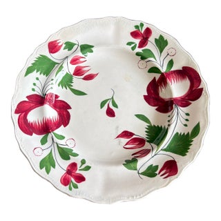 A Rare Small Size Antique Staffordshire Early Adam’s Rose Plate, Circa 1830 For Sale