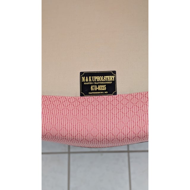 Vintage Overstuffed Arm Chair With Frenchy Cabriole Legs, Unattached Comfy Seat & Back Cushions For Sale - Image 9 of 13