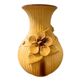 Ochre Yellow Dogwood Vase For Sale