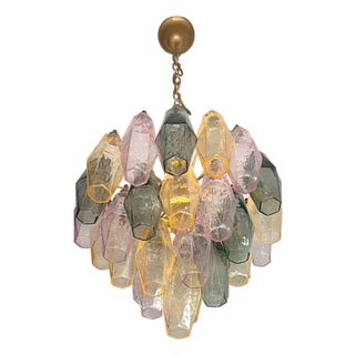 Poliedri Murano Glass Chandelier by Carlo Scarpa, 1990s For Sale