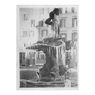 1950s Frozen Triton Fountain in Rome Photograph For Sale