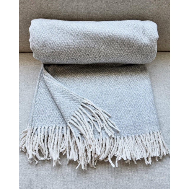 Marina Throw Jacquard Collection, Mink For Sale - Image 4 of 12