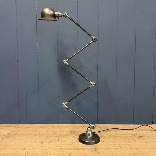 Polished Five-Arm Floor Lamp with Black Brand Plate from Jieldé, 1950s For Sale - Image 4 of 18