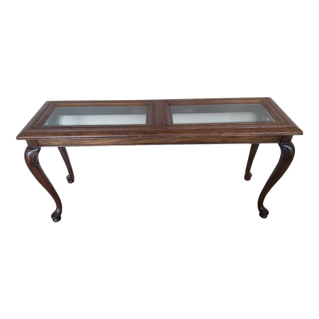 20th Century French Console Table With Glass Top For Sale