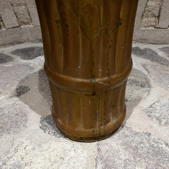1940s French Umbrella Stand Solid Brass Faux Bamboo France For Sale In San Diego - Image 6 of 12