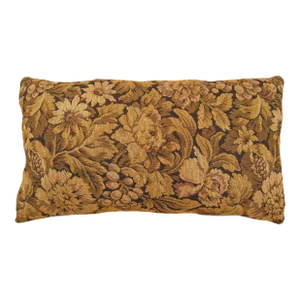 1910 Decorative Antique French Tapestry Pillow with Floral Elements Allover