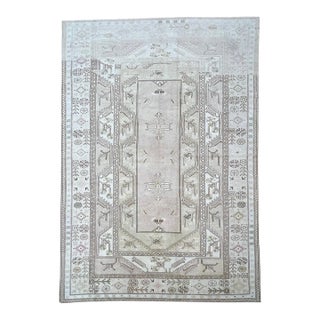 Vintage Turkish Hand Knotted Wool Rug 6’6” X 9’9” For Sale