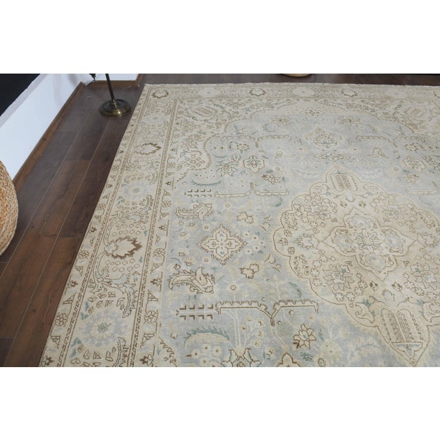 1970s 1970s Vintage Persian Handmade Wool Cotton Orange Area Rug For Sale - Image 5 of 11