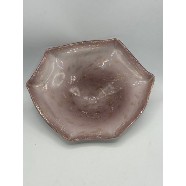 Mid-Century Modern Mid-Century Murano Lavender and White Aventurine Glass Centerpiece Bowl For Sale - Image 3 of 15