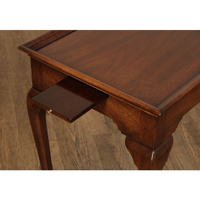 Queen Anne 1980s Kindel Queen Anne Style Mahogany Tea Table For Sale - Image 3 of 13