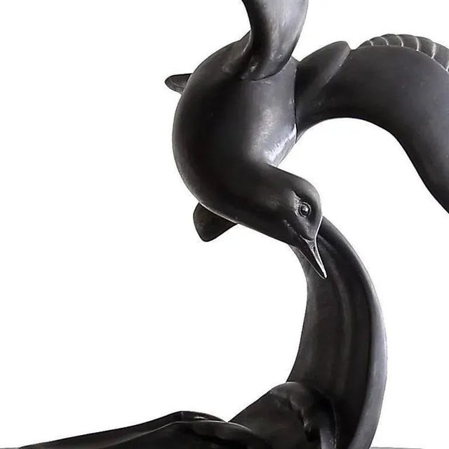 Art Deco Vintage Mid-Century Art Deco Style Bronzed Spelter Seagull Sculpture For Sale - Image 3 of 6