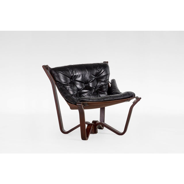 Designed by Jim Myrstad for Brunstad Møbelfabrik in the 1970s, the Viking Lounge Chair is one of Norway's most...