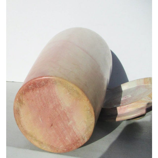 Tan Vintage Kenyan Large Stone Turned Lidded Jar For Sale - Image 8 of 9