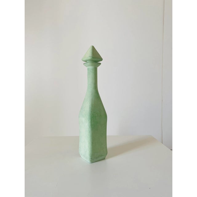 Vintage Green Bottle in Glass, 1950s For Sale - Image 10 of 10
