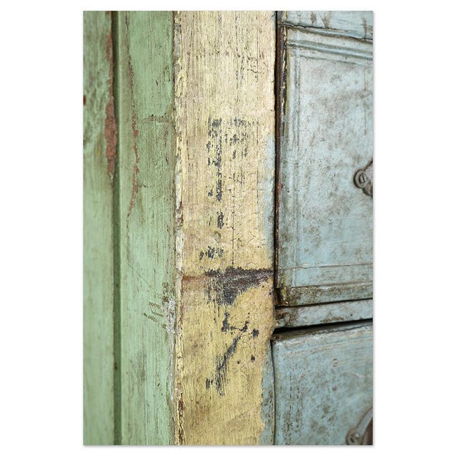 Vintage Teak Cabinet with Blue Patina For Sale - Image 9 of 10