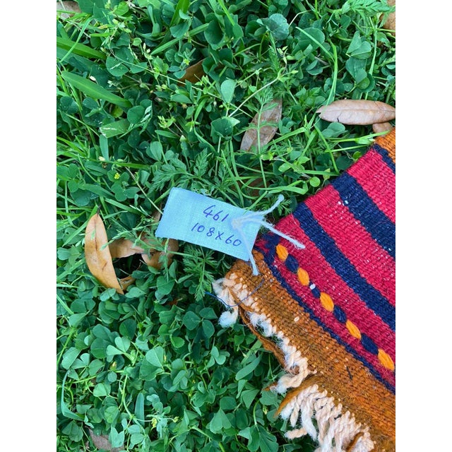Textile Vintage Turkish Striped Kilim Area Rug For Sale - Image 7 of 9