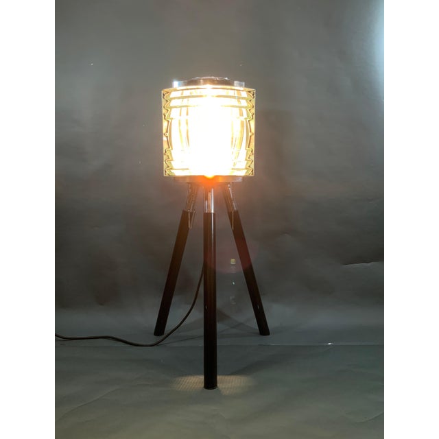 Mid 20th Century Maritime Range Light with Polished Aluminum Body on Three Legs For Sale - Image 5 of 12