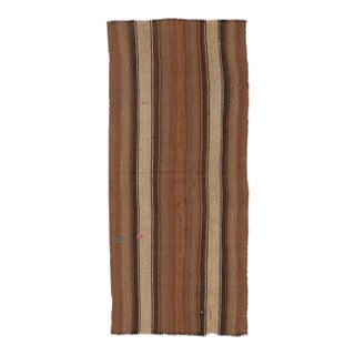 Brown Vintage Turkish Kilim Rug - 2`6″ X 5`11″ For Sale