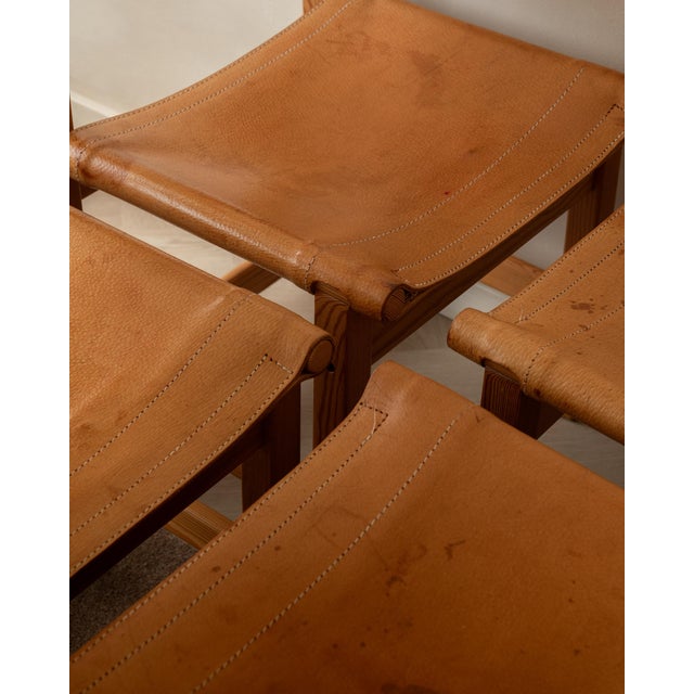 Vintage Kotka Safari Dining Chairs in Pine and Saddle Leather attributed to Tomas Jelinek for Ikea, 1980s, Set of 6 For Sale - Image 15 of 18