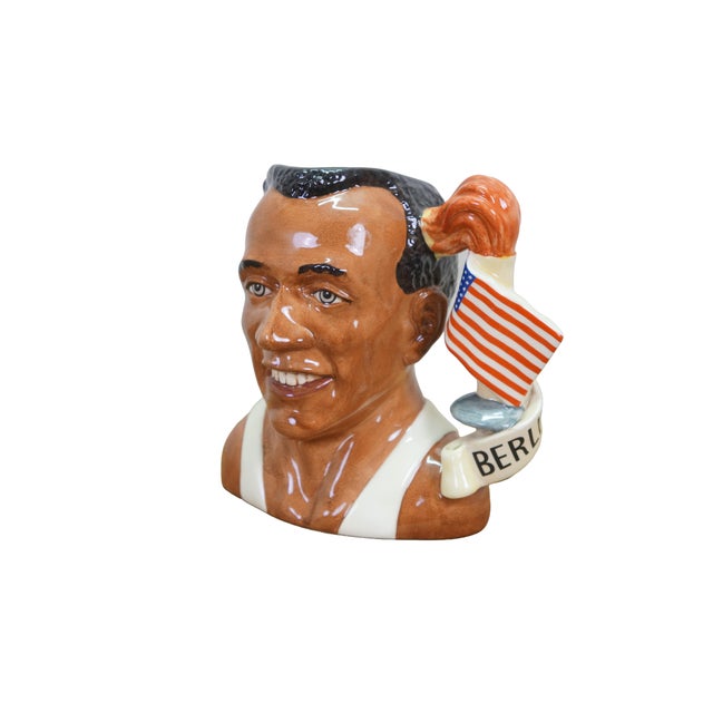 Realism 1990s Royal Doulton Jesse Owens Olympic Track & Field Toby Character Jug For Sale - Image 3 of 13