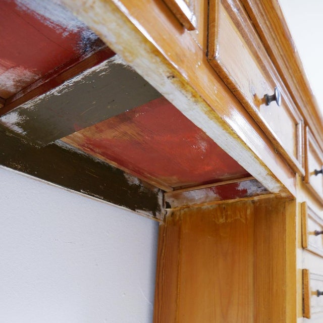 English Pedestal Apothecary Cabinet in Pine, Early 20th Century For Sale - Image 15 of 17