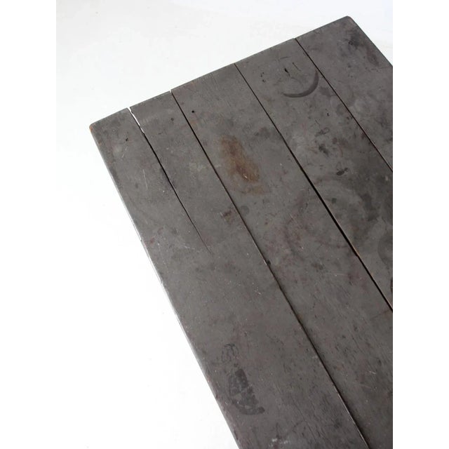 Antique Primitive Wood Farm Table For Sale - Image 6 of 18