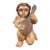 Vintage Hand Carved Wooden Cherub Angel Glass Eyes and Playing a Mandolin Sculpture For Sale