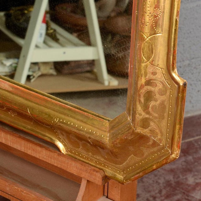 Brown Golden Mirror in Gilded Wood For Sale - Image 8 of 10