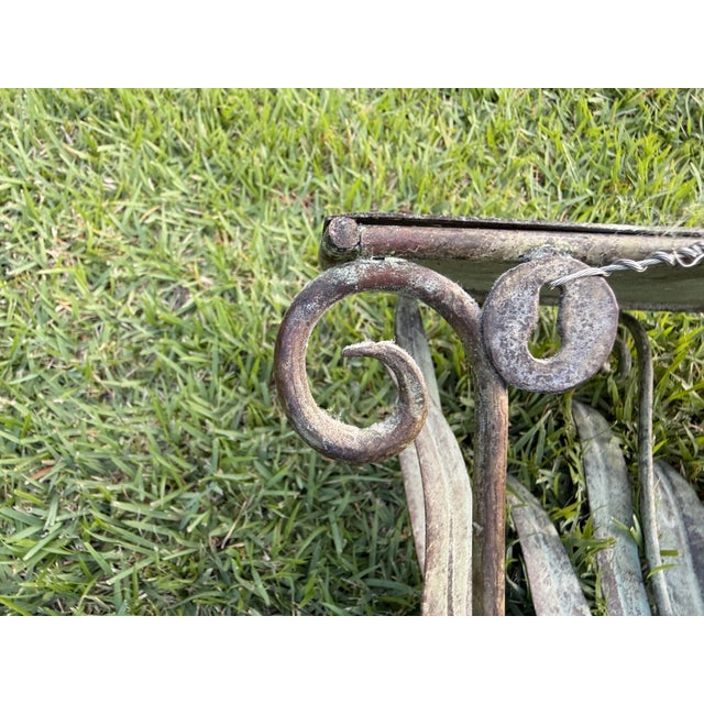 Vintage Sculptural Verdigris Leaf Wall Shelf For Sale In Naples, FL - Image 6 of 9