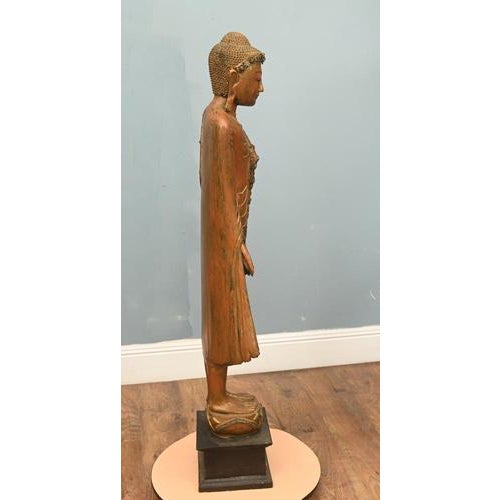 Large Burmese Carved Buddha Statue For Sale - Image 6 of 18