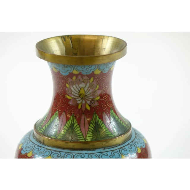 Early 20th Century Chinese Cloisonne Vase Cloisonne is an ancient technique for decorating metalwork objects with colored...