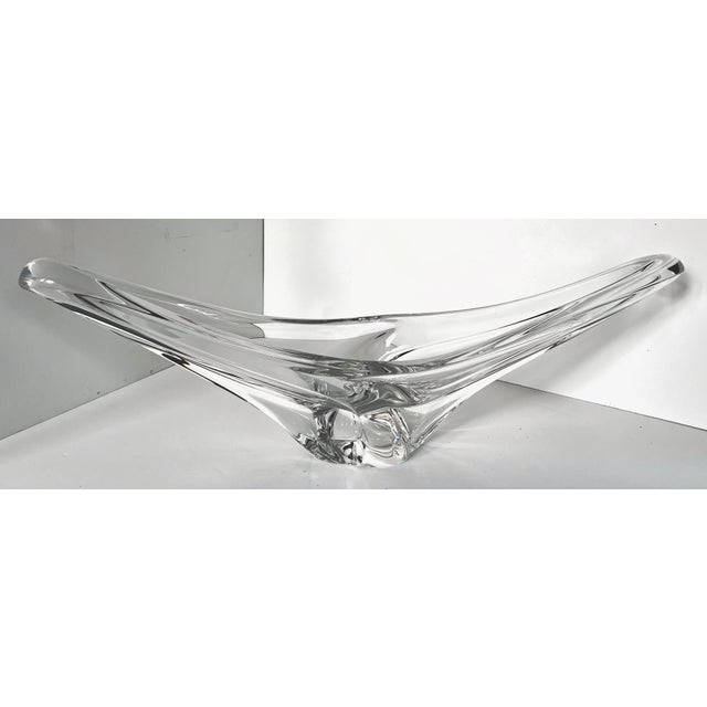 Mid 20th Century Daum, France Mid 20th Century Sculptural and Curvilinear Translucent Large 25" Wide Art Glass Bowl For Sale - Image 5 of 10