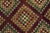 1910s Striking Red Ground Color With Multicolor Diamond Design Antique American Hooked Rug For Sale - Image 5 of 10