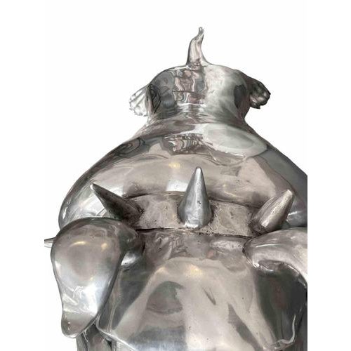 Cast aluminium realized in 2007, and author's signature and bearing foundry mark. A striking and characterful aluminium...