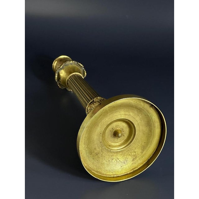 Gold Antique French Bronze Candleholder, 1890s For Sale - Image 8 of 9