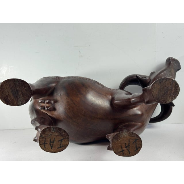 Mid Century Large Hand Carved Water Buffalo For Sale In San Diego - Image 6 of 8