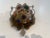 Antique Pierced Brass Jeweled Fairy Lamp Table Lamp on Ruffled Tray Catalog Reference U-348 For Sale - Image 10 of 11