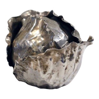Sterling Silver Table Lighter by Italian Artist Mario Buccellati in the Form of a Cabbage For Sale