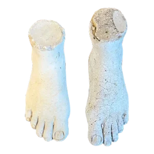 Small Antique 19th Century Grand Tour Porcelain Feet in the Egyptian Revival Taste