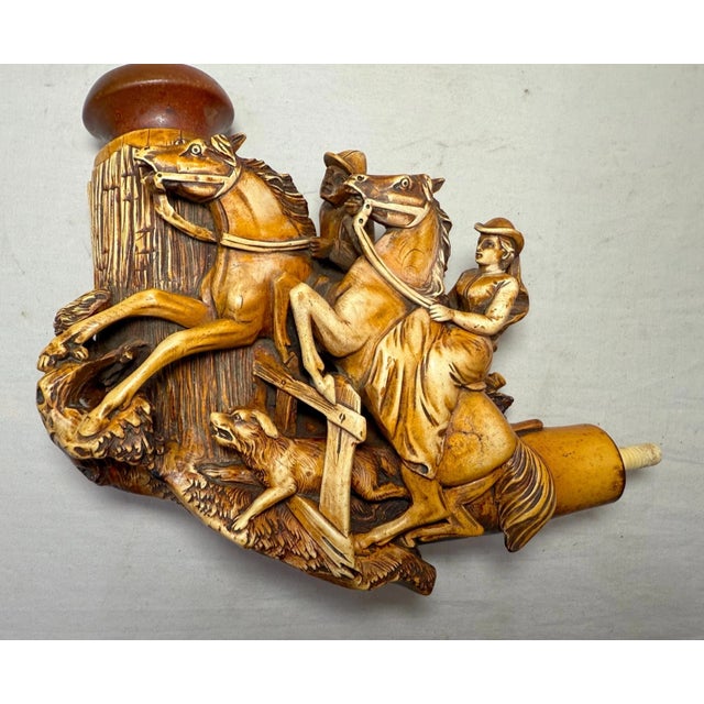 Up for sale is one of the nicest, very large, antique 19th century hand-carved figural meerschaum pipes we have ever come...