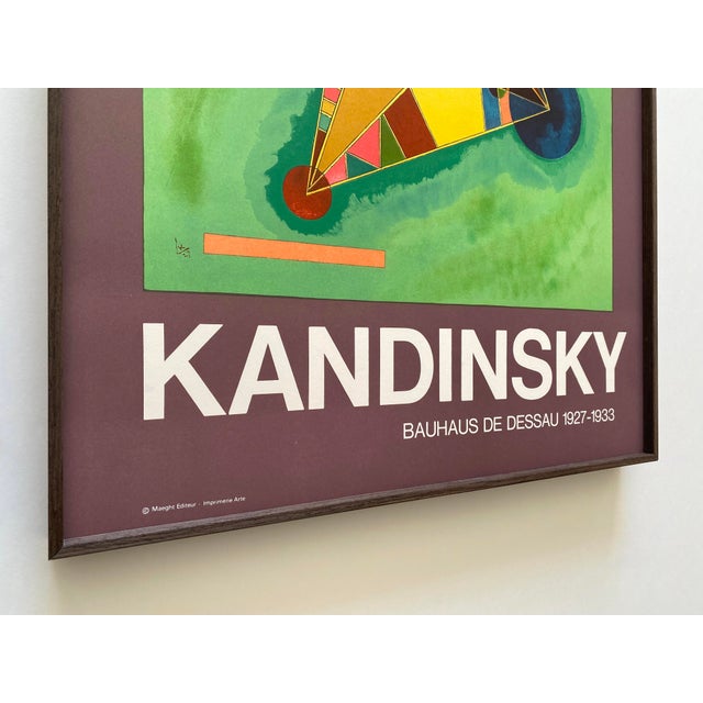 Wassily Kandinsky Vintage 1965 Mid Century Modern Fine Art Lithograph Print Framed Paris Exhibition Poster " Bunt Im Dreieck " 1927 For Sale - Image 9 of 16