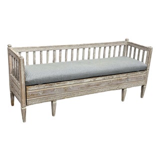 19th Century Neoclassical Gustavian Bench For Sale