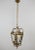 Goldenrod Brass Hanging Lantern with Three Lights and Cut Glass For Sale - Image 8 of 10