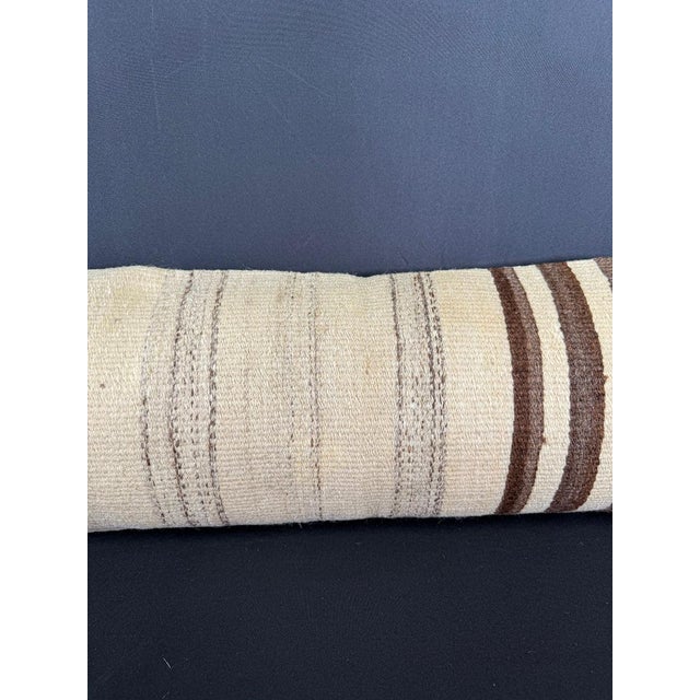 Contemporary Turkish Hemp Pillow Cushion Natural Beige Brown Cushion Cover 12"x46" For Sale - Image 3 of 4