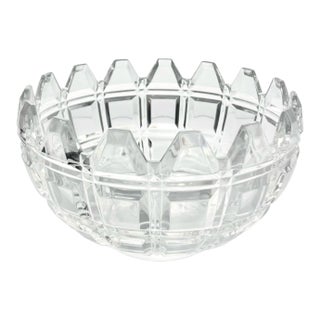 Contemporary Geometric Large Crystal Serving Centerpiece Decorative Bowl For Sale